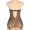 Guêpière effet cuir et résille transparente (3) Guêpière effet cuir et résille transparente