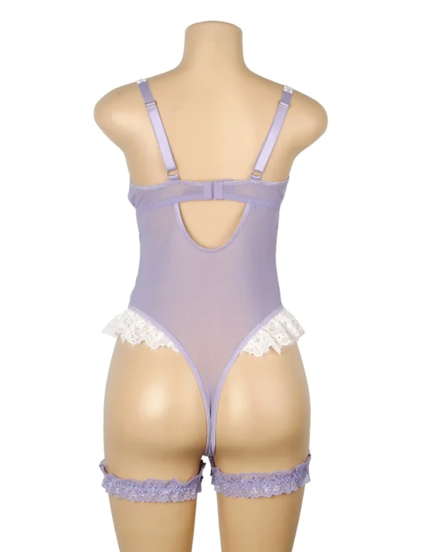 Guêpière lilas en dentelle et volants (6) Guêpière lilas en dentelle et volants