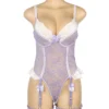 Guêpière lilas en dentelle et volants (7) Guêpière lilas en dentelle et volants