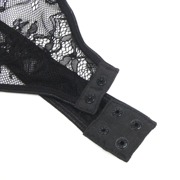 Guêpière noire à nœuds satinés et dentelle (4) Guêpière noire à nœuds satinés et dentelle