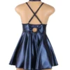 Nuisette bleue évasée effet cuir mat (4) Nuisette bleue évasée effet cuir mat