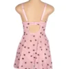 Nuisette bustier rose à cœurs noirs (4) Nuisette bustier rose à cœurs noirs