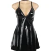 Nuisette effet cuir brillant noir (5) Nuisette effet cuir brillant noir