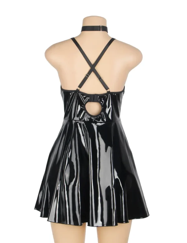 Nuisette effet cuir brillant noir (6) Nuisette effet cuir brillant noir
