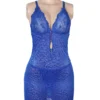 Nuisette moulante léopard bleu (2) Nuisette moulante léopard bleu