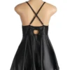 Nuisette noire évasée effet cuir mat (5) Nuisette noire évasée effet cuir mat