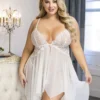 Nuisette ouverte blanche transparente (3) Nuisette ouverte blanche transparente