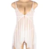 Nuisette ouverte blanche transparente (4) Nuisette ouverte blanche transparente