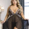 Nuisette ouverte noire et dentelle blanche (5) Nuisette ouverte noire et dentelle blanche
