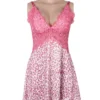 Nuisette rose dentelle et voile léopard (2) Nuisette rose dentelle et voile léopard