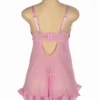 Nuisette rose pastel et broderies blanches (4) Nuisette rose pastel et broderies blanches