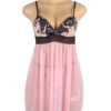 Nuisette rose voile transparent
