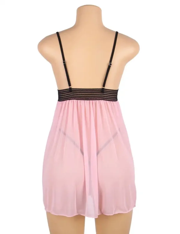 Nuisette rose voile transparent