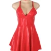 Nuisette rouge effet cuir brillant (2) Nuisette rouge effet cuir brillant