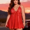 Nuisette rouge large à sequins (3) Nuisette rouge large à sequins