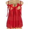 Nuisette rouge ouverte et string sexy (5) Nuisette rouge ouverte et string sexy