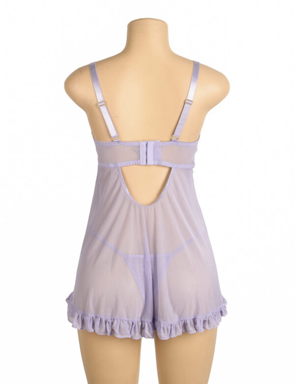 Nuisette violet pastel et broderies blanches (9) Nuisette violet pastel et broderies blanches