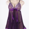Nuisette violette évasée et sequins brillants (2) Nuisette violette évasée et sequins brillants