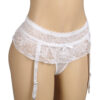 Porte-jarretelles blanc en dentelle transparente (4) Porte-jarretelles blanc en dentelle transparente
