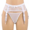 Porte jarretelles blanc grande taille en dentelle (4) Porte jarretelles blanc grande taille en dentelle