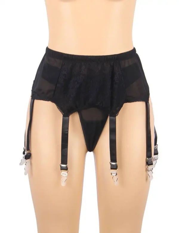 Porte-jarretelles noir 6 attaches pin-up (3) Porte-jarretelles noir 6 attaches pin-up