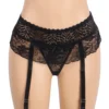 Porte-jarretelles noir en dentelle transparente (3) Porte-jarretelles noir en dentelle transparente