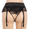 Porte-jarretelles noir en dentelle transparente (4) Porte-jarretelles noir en dentelle transparente