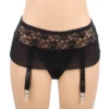 Porte-jarretelles noir voile sensuel (3) Porte-jarretelles noir voile sensuel