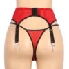 Porte jarretelles rouge et dentelle noire (3) Porte jarretelles rouge et dentelle noire