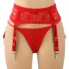 Porte jarretelles rouge grande taille en dentelle (3) Porte jarretelles rouge grande taille en dentelle