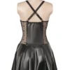 Robe à jarretelles zippée effet cuir noir (3) Robe à jarretelles zippée effet cuir noir
