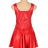 Robe rouge effet cuir mat zippée (2) Robe rouge effet cuir mat zippée