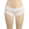 Shorty transparent en dentelle géométrique blanc (3) Shorty transparent en dentelle géométrique