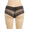 Shorty transparent en dentelle géométrique noir (3) Shorty transparent en dentelle géométrique