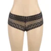 Shorty transparent en dentelle géométrique noir (4) Shorty transparent en dentelle géométrique