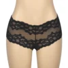 Shorty transparent en résille et broderies noir (5) Shorty transparent en résille et broderies
