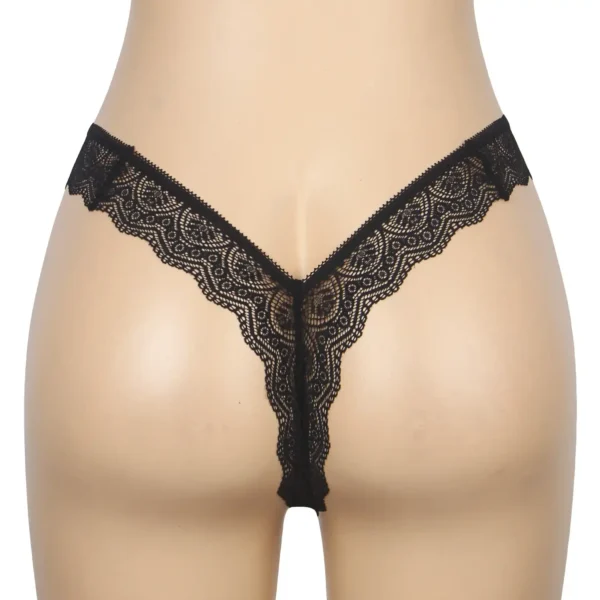 String brésilien en dentelle noir (3) String brésilien en dentelle