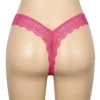 String brésilien en dentelle rose (3) String brésilien en dentelle