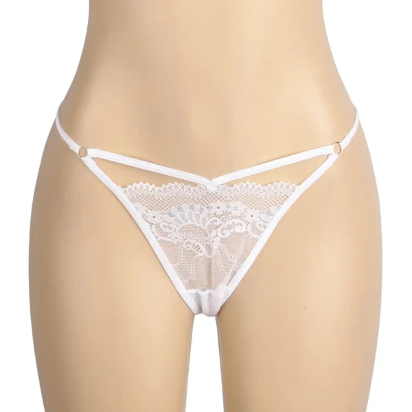 String dentelle à doubles lanières blanc (3) String dentelle à doubles lanières