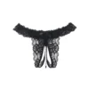 String fendu en dentelle à bijoux perles noir (5) String fendu en dentelle à bijoux perles