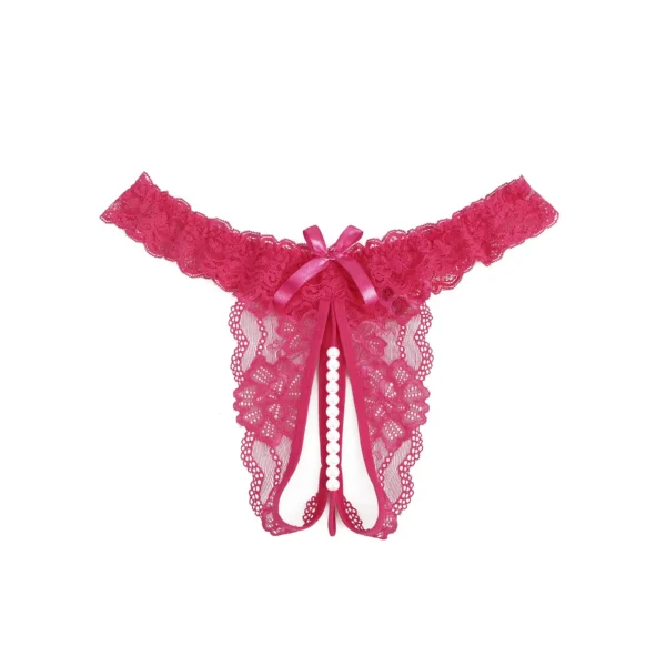 String fendu en dentelle à bijoux perles rose (2) String fendu en dentelle à bijoux perles