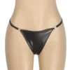 String simili-cuir noir brillant (6) String simili-cuir noir brillant