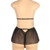 body noir transparent décolleté ouvert et dos nu (2) Body noir transparent décolleté ouvert et dos nu
