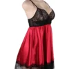 nuisette large en satin rouge rubis (3) Nuisette large en satin rouge Rubis