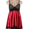 nuisette large en satin rouge rubis (4) Nuisette large en satin rouge Rubis