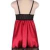 nuisette large en satin rouge rubis (5) Nuisette large en satin rouge Rubis