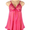 nuisette rose évasée et sequins brillants (3) Nuisette rose évasée et sequins brillants