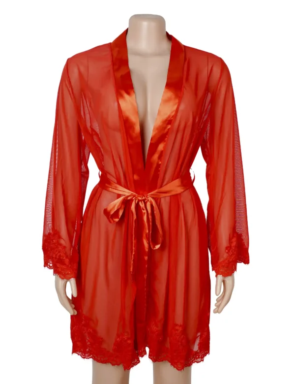 Déshabillé rouge transparent (3) Déshabillé rouge transparent