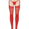 Bas cuir rouge avec porte-jarretelles et string (3) Bas cuir avec porte-jarretelles et string