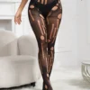 Collant noir sexy effet déchiré (1) Collant sexy effet déchiré